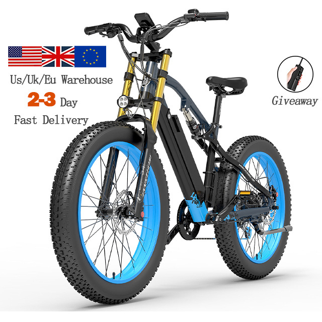 Uk Us Eu Overseas Warehouse 26 Inch Fat Tire Electric Bicycle Snow Beach Bike 48V 1000W LANKELEISI RV700 Mountain E Bicycle