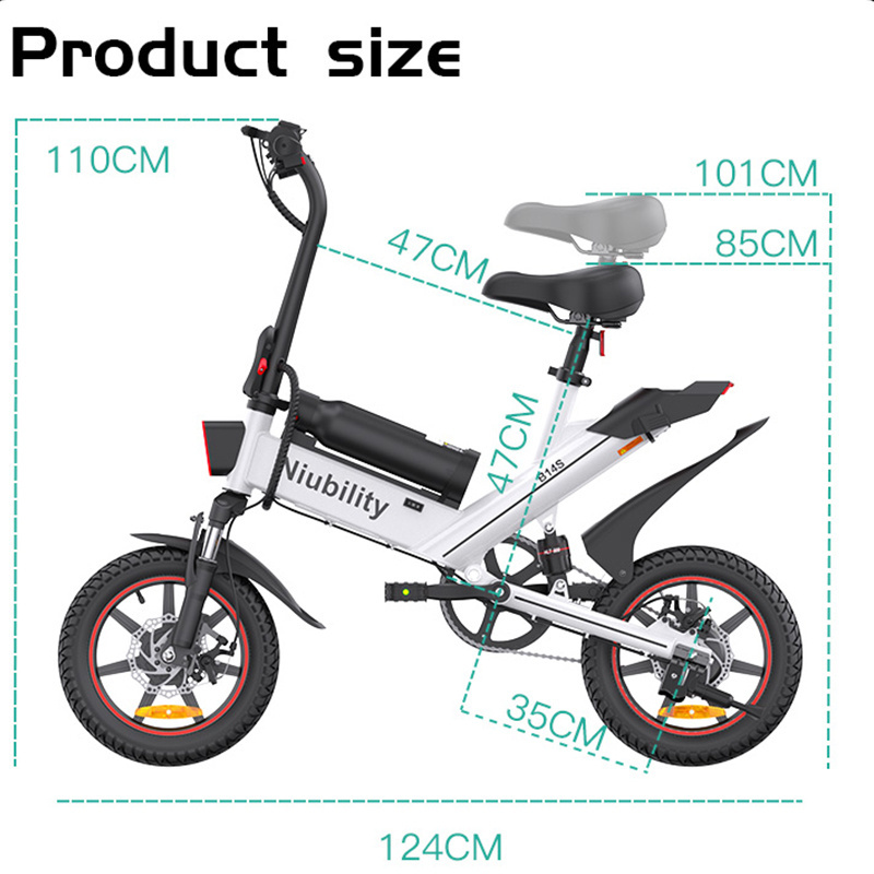 EU warehouse 14 inch Bicicleta Electrica Niubility B14S E Bicycle 48V 400W Motor 32km/h 80km Range Electric City Bike