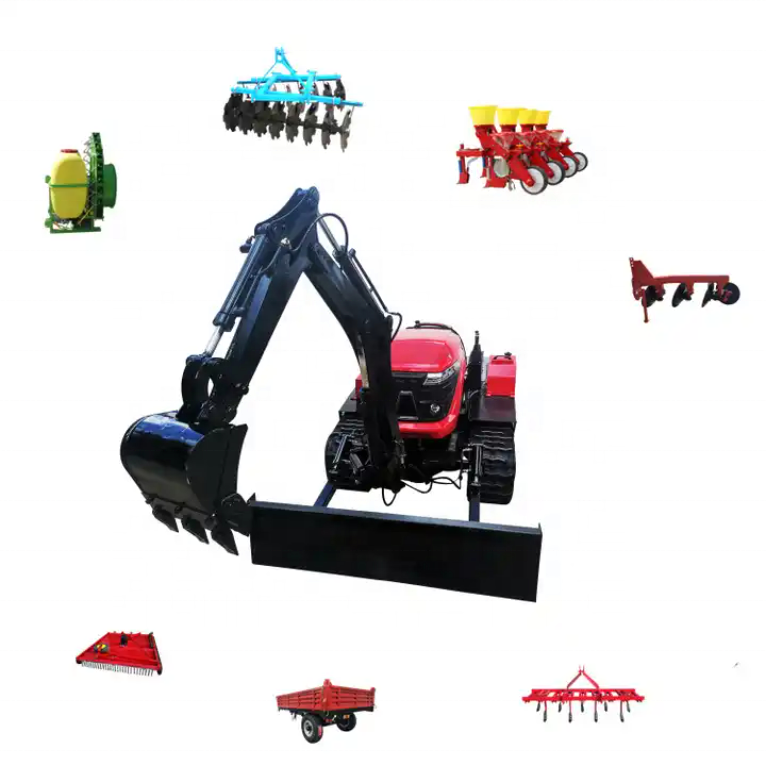 Water and drought dual purpose riding rotary tiller, grass returning mower, and cultivator Multifunctional tractor