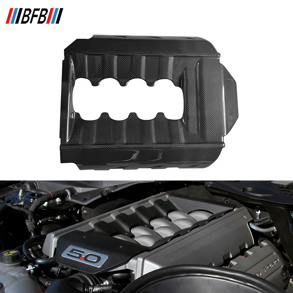 BFB Fit For Ford Mustang 2015-2017 Engine Cover Replacement Style Dry Carbon Fiber Car Parts