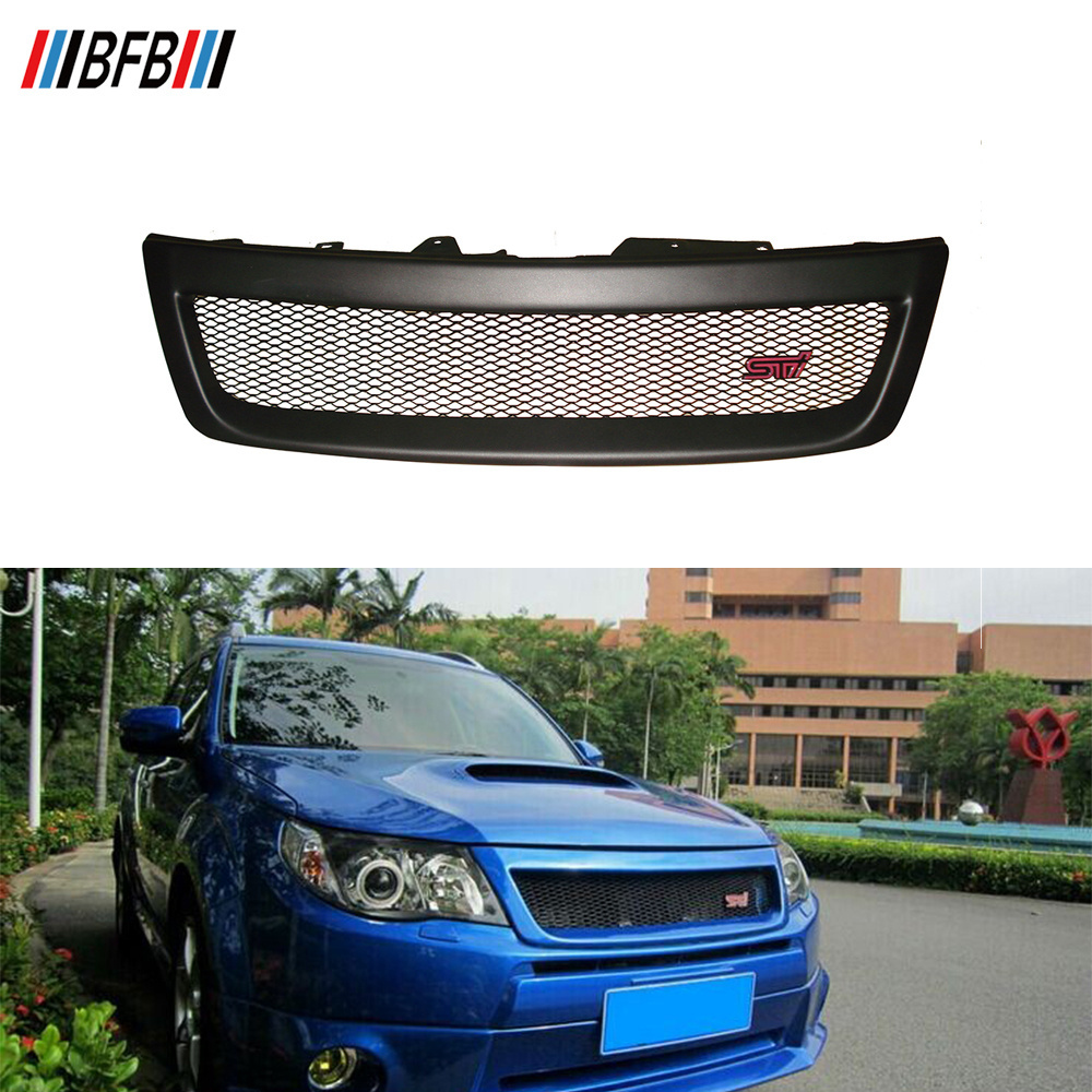 BFB Auto Front Bumper Grille ABS STI Matt Black Guard Car Grill For Subaru Forester 2009-2012