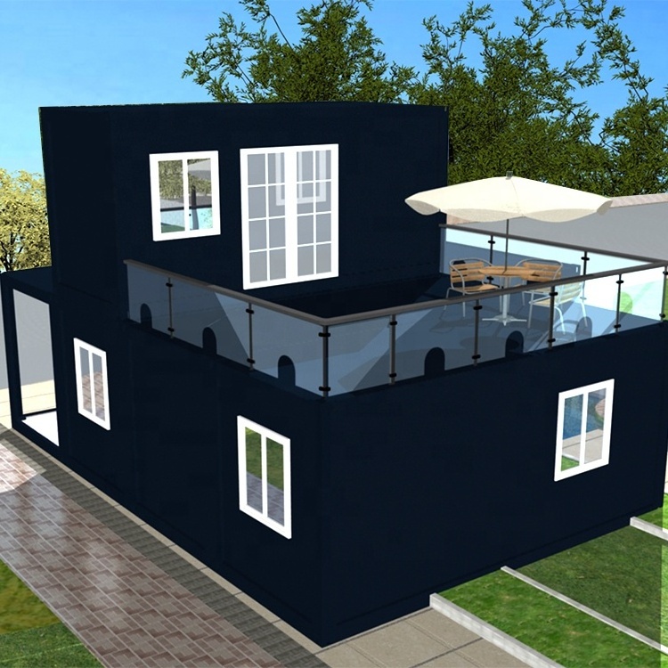 Most Popular 3 bedrooms and 2 bathrooms Container House For Living With Pool