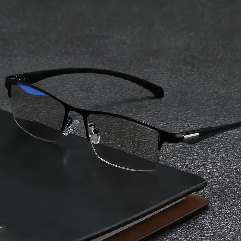 2024 New Smart Zoom Square Anti Blue Light with Spring Hinge photocromic eyewear far and near dual use reading glasses men