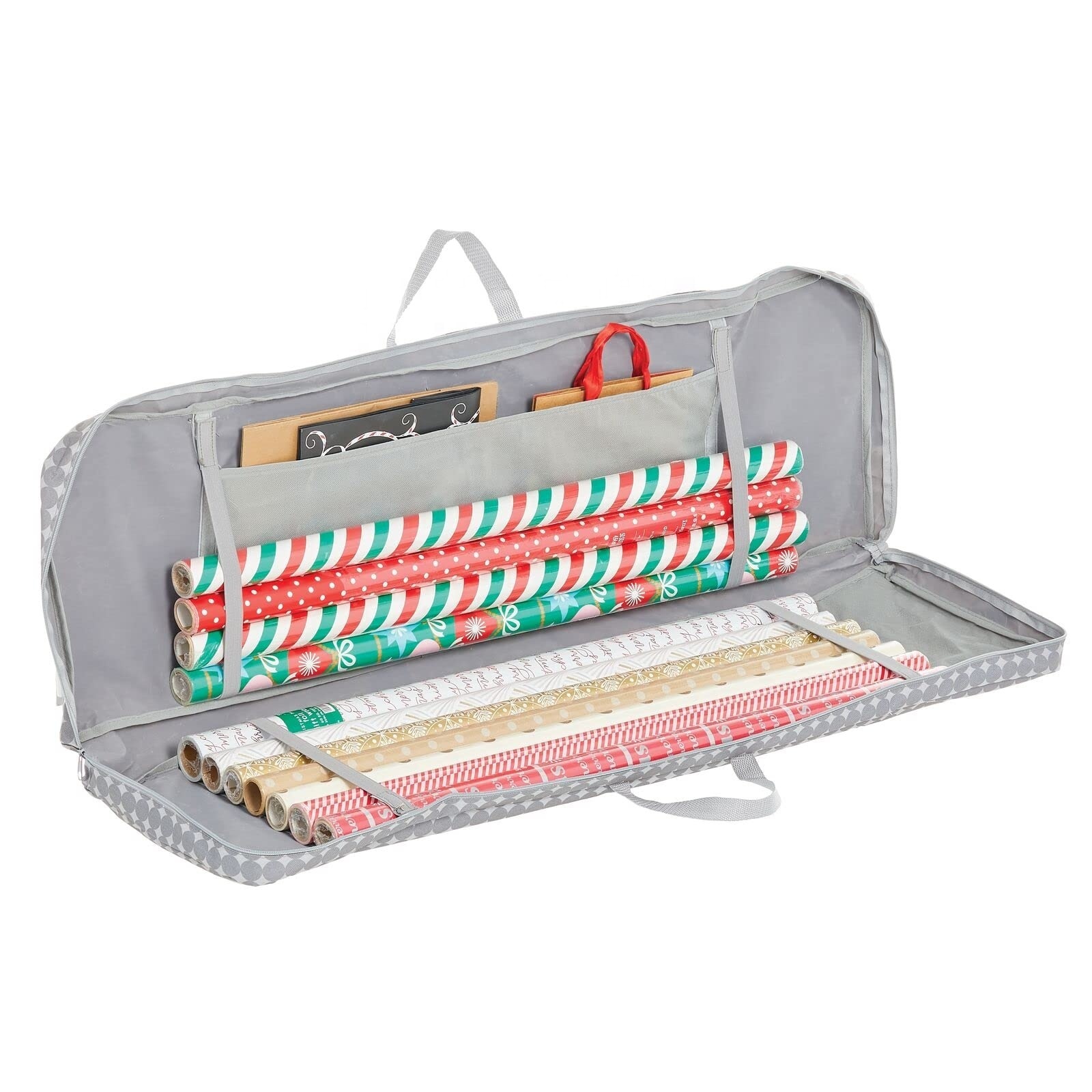 Long Gift Wrapping Organizer Storage Bag with Handles Wrapping Paper Holder