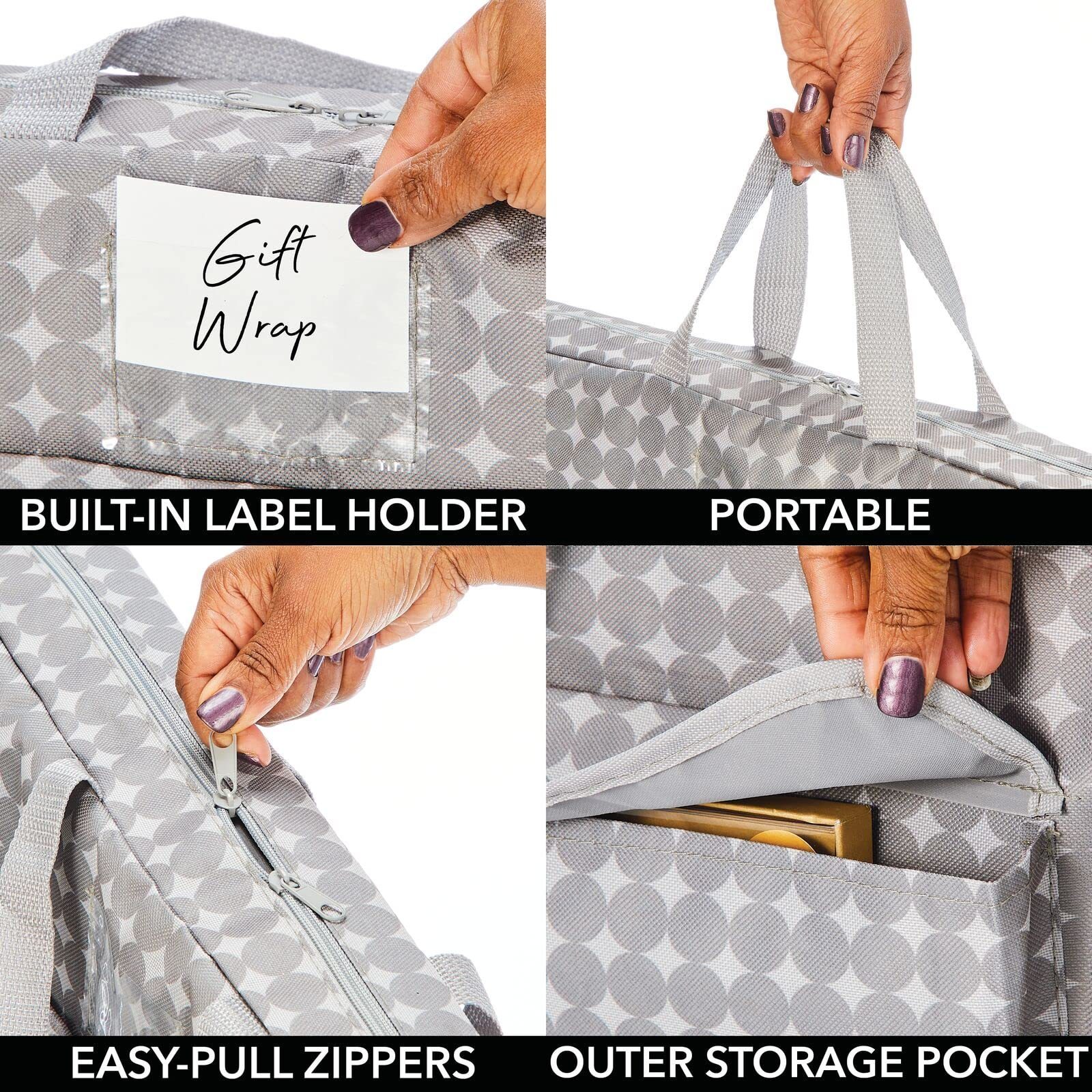 Long Gift Wrapping Organizer Storage Bag with Handles Wrapping Paper Holder