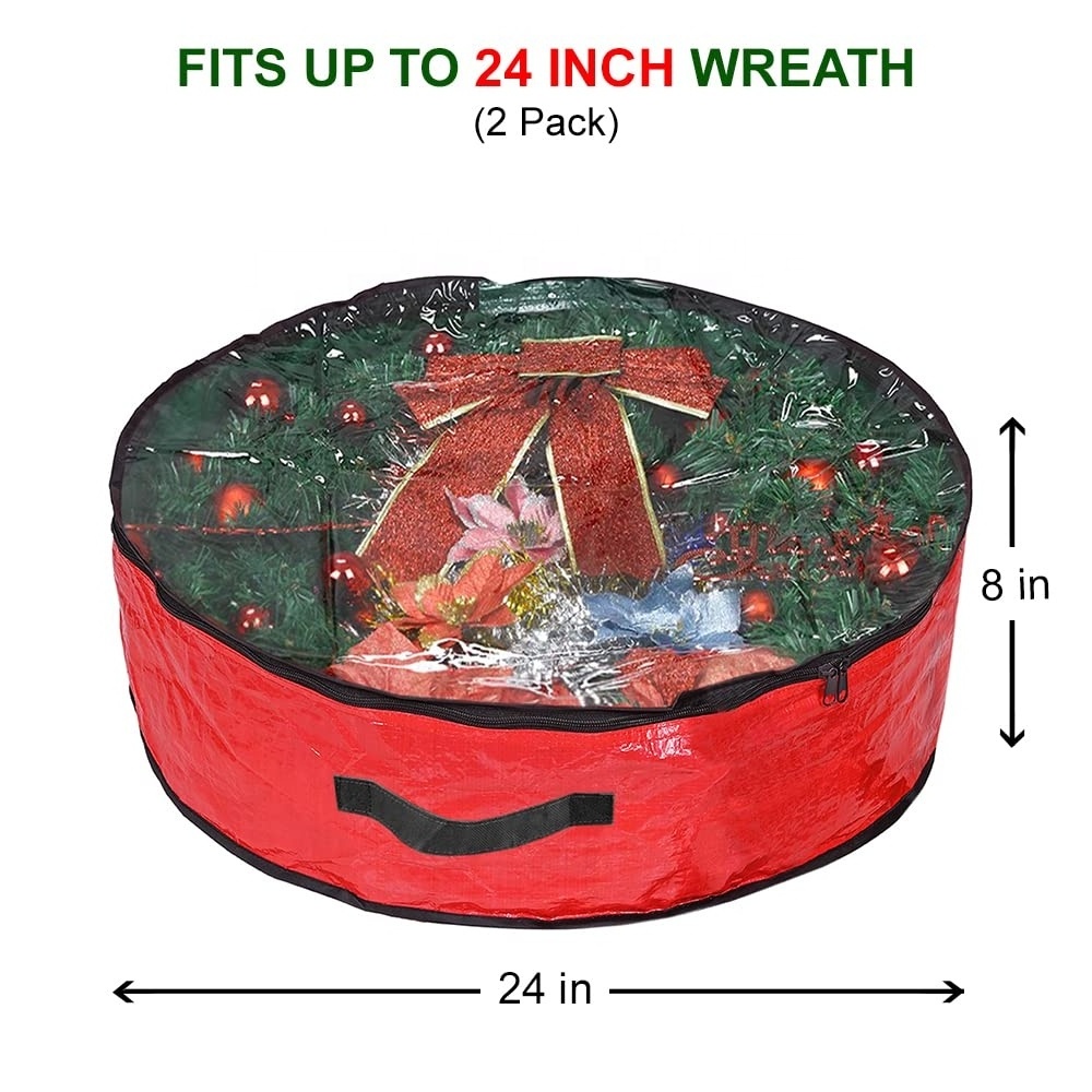 Christmas Wreath Storage Bag with Clear Window 24