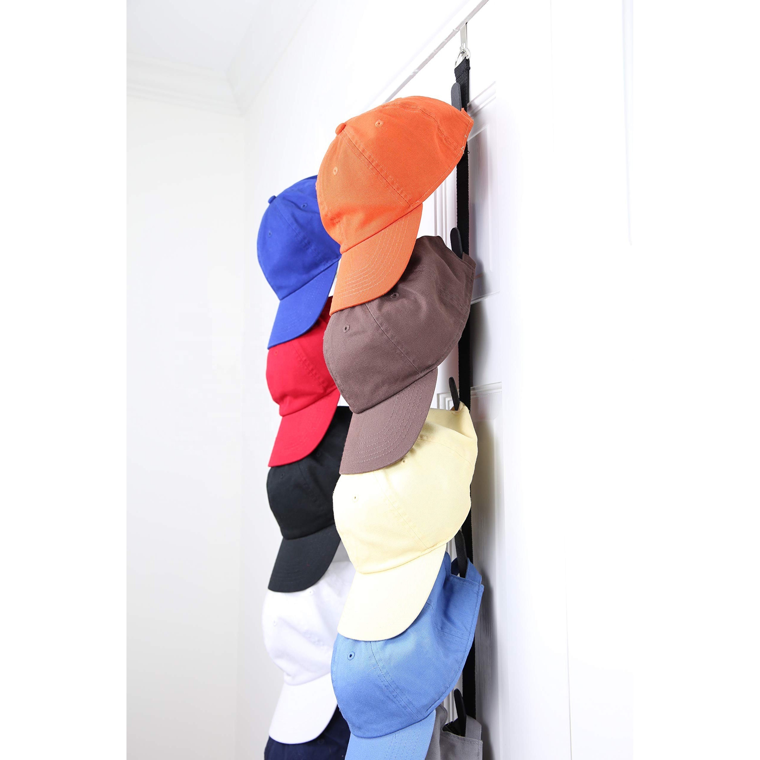 Perfect Curve CapRack over the Door Hat Rack Holds 18 Caps Hat Organizer