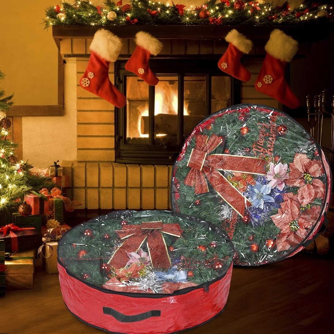 Christmas Wreath Storage Bag with Clear Window 24