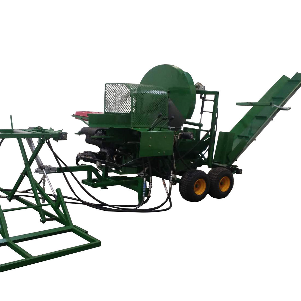 25hp 50 ton saw blade type diesel firewood processor log saw firewood splitter full hydraulic operate with all accessories