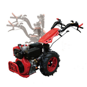 Multi-task two wheel walking tractor model 740PS reversible offset handles enable use of sickle bar, flail mower, rotary hoes