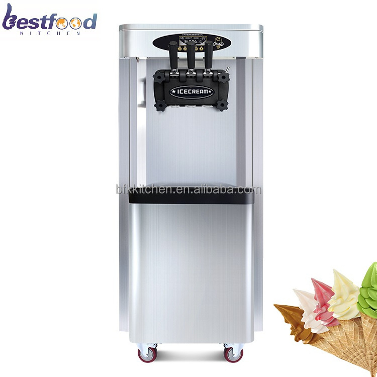 3 Flavors ICE CREAM MACHINE 25l/h Soft Serve Ice Cream Vending Maker Machine With Air Pump