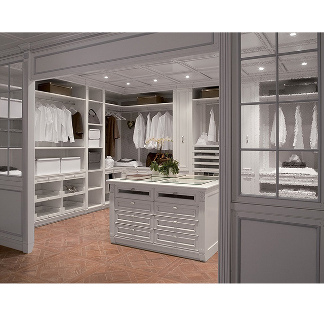 BFP Custom Luxury Clothes  Modern Bedroom wardrobe closet Ideas Design White Walk in Closet