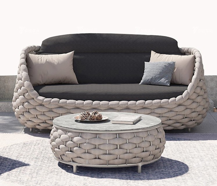 BFP One Stop Professional Collocation Patio Outdoor Furniture Rattan Sofa Curl Rattan Sofa Leisure Lounge Chair Garden Sets