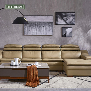 BFP Home Modern Style Functional Sofa Living Room Sofas Recliner Electric Adjustment Furniture Sets Leather L Shape Sofa Bed