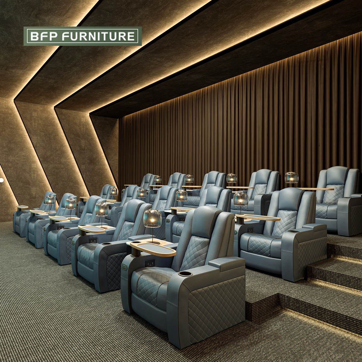 BFP Furniture Modern style sofa Home theater electric Recliner sofa set One stop Cinema furniture for commercial use