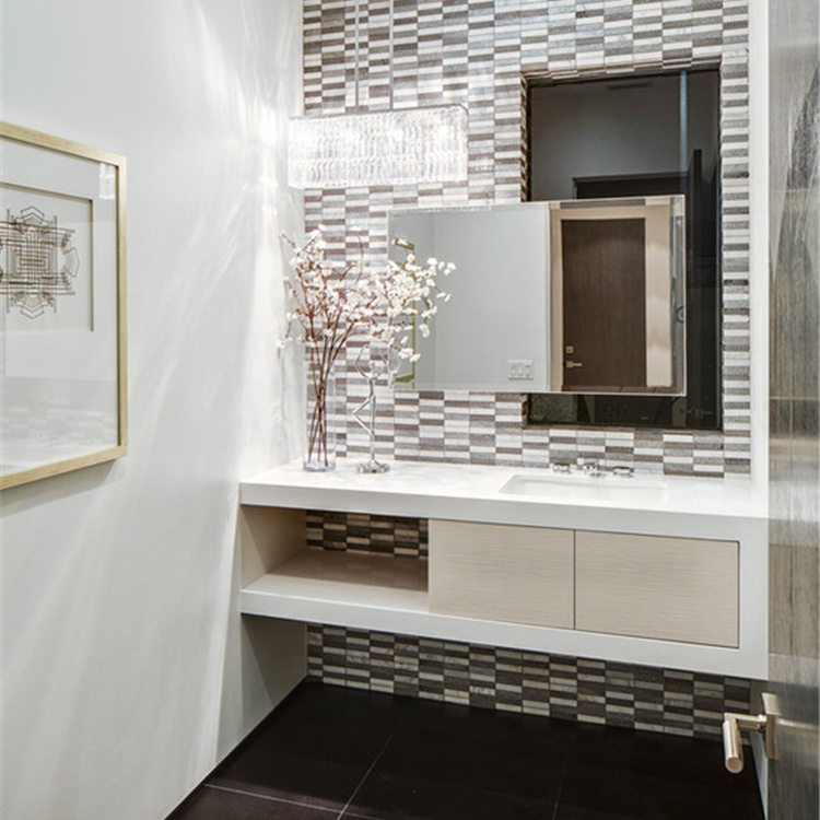 Wall Hunged Bathroom Vanity with White Color Benchtop