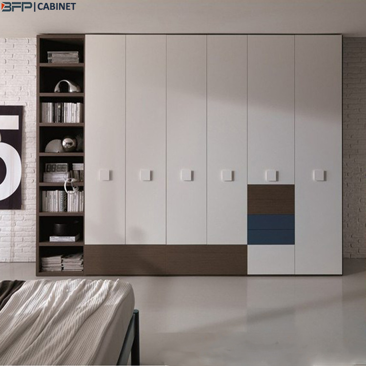 Modern Open Door High End Wooden Closets Wardrobe Closet Bedroom Closet De Aluminio Con Acrilico