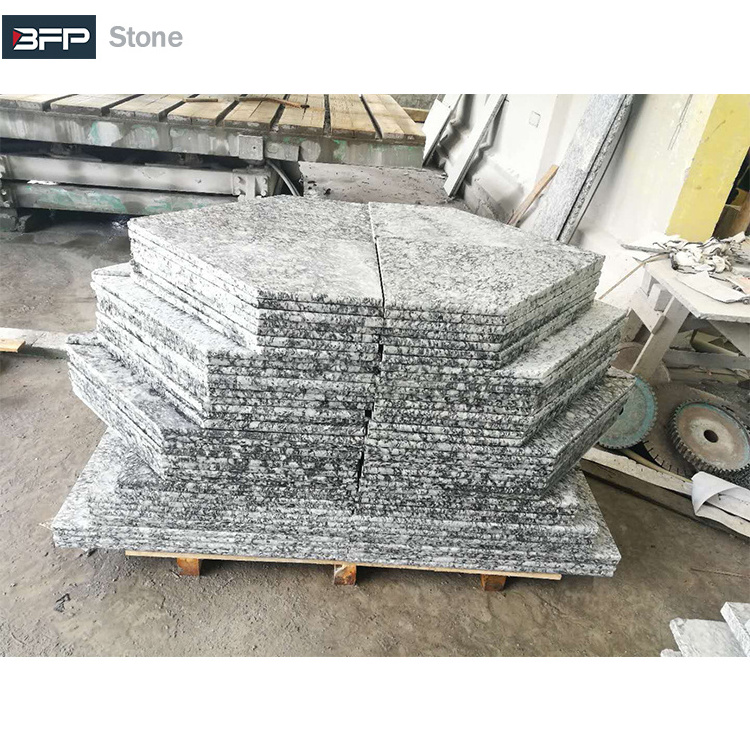 BFP Stone Factory Natural Wave White Granite for Black Stair Step