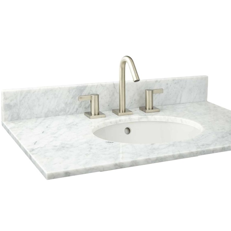 Factory Price Customized White Marble Hotel Bathroom Countertops and Vanity Top