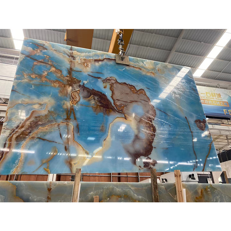 Factory Price Natural Blue Onyx Marble Wall Slabs