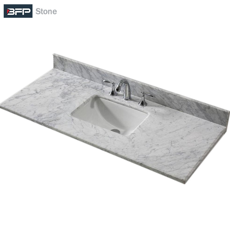 Factory Price Customized White Marble Hotel Bathroom Countertops and Vanity Top