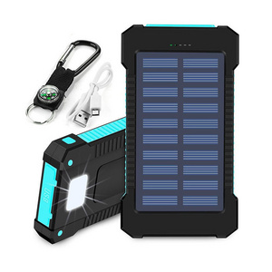 Solar Panel With LED Light Solar Power Bank Dual USB Power Bank 20000mAh Waterproof Battery Charger Portable Power Banks