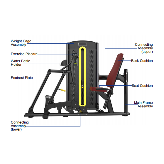 Guangdong Factory Commercial Gym Equipment Fitness Strength Training Pin Loaded Seated Leg Press Machine