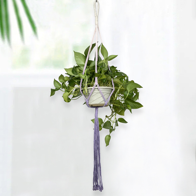 Boho Cotton Home Decor Holder Flower Planter Wall Macrame Hanging Plant pot net