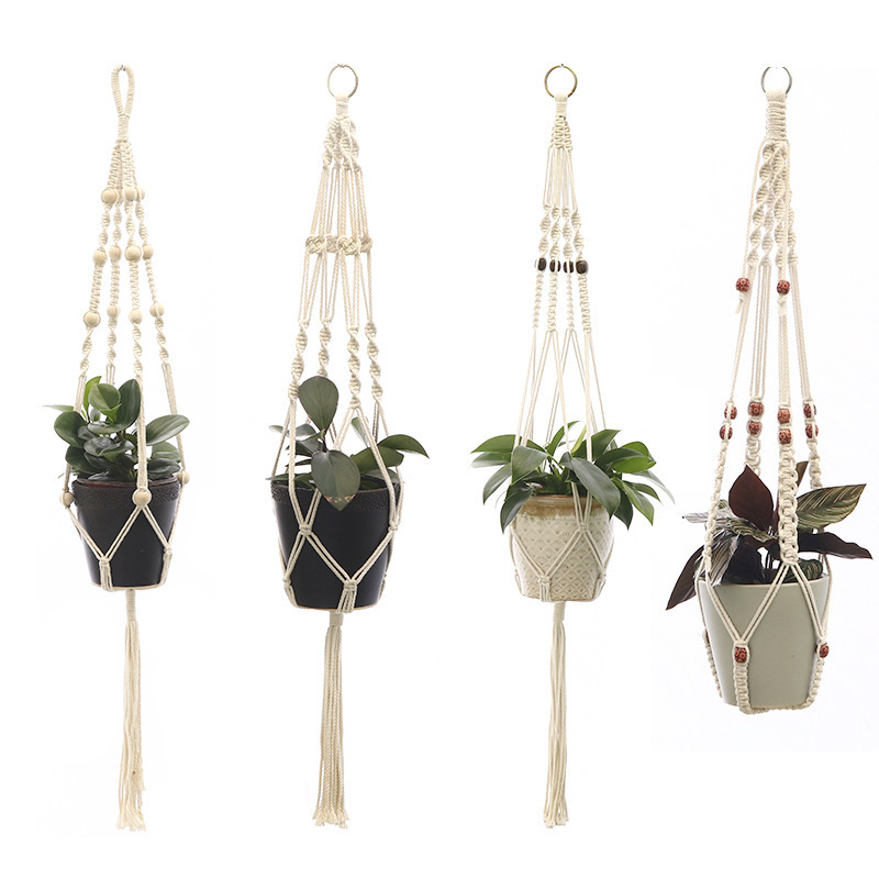 Handmade various styles Home gardening flower pot rack hanger garden hanging basket lace plant hanger hanging flower pot basket