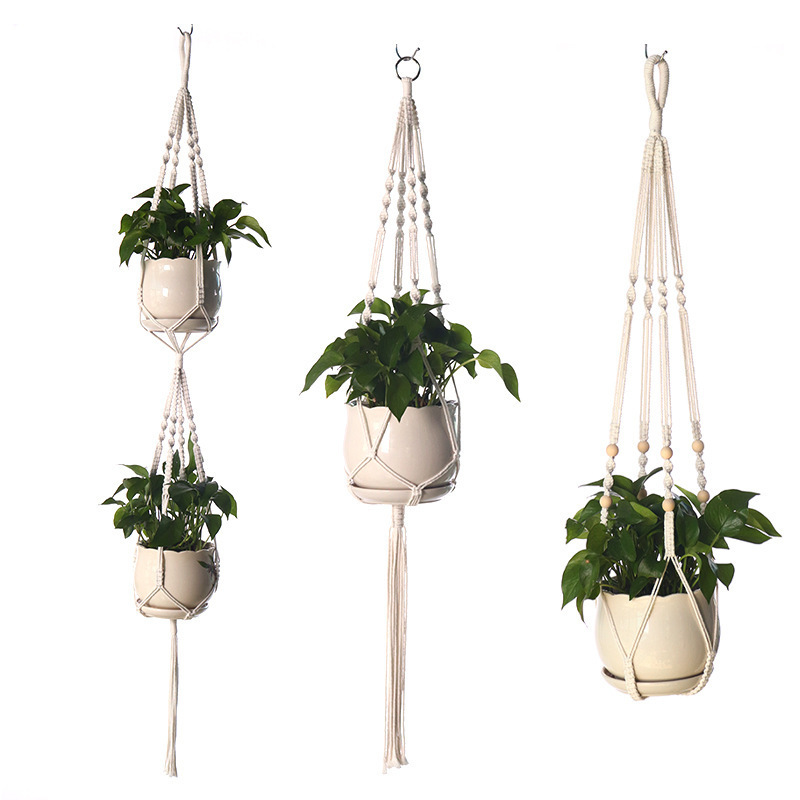 Handmade various styles Home gardening flower pot rack hanger garden hanging basket lace plant hanger hanging flower pot basket