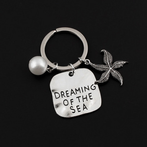 Pearl Summer Ocean Turtle Dream of The Sea KeyChain KeyRing Sister  Gift Women Charm Accessories Jewelry Pendant