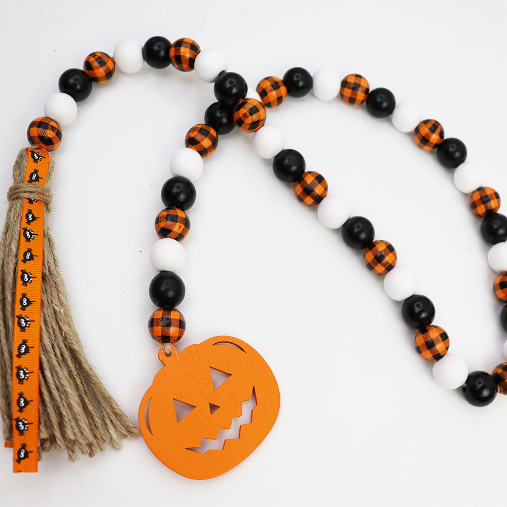 Halloween Decorations Custom Elephant Bead Bracelet Beaded Bracelets For Men orange wood bead bracelet tassel