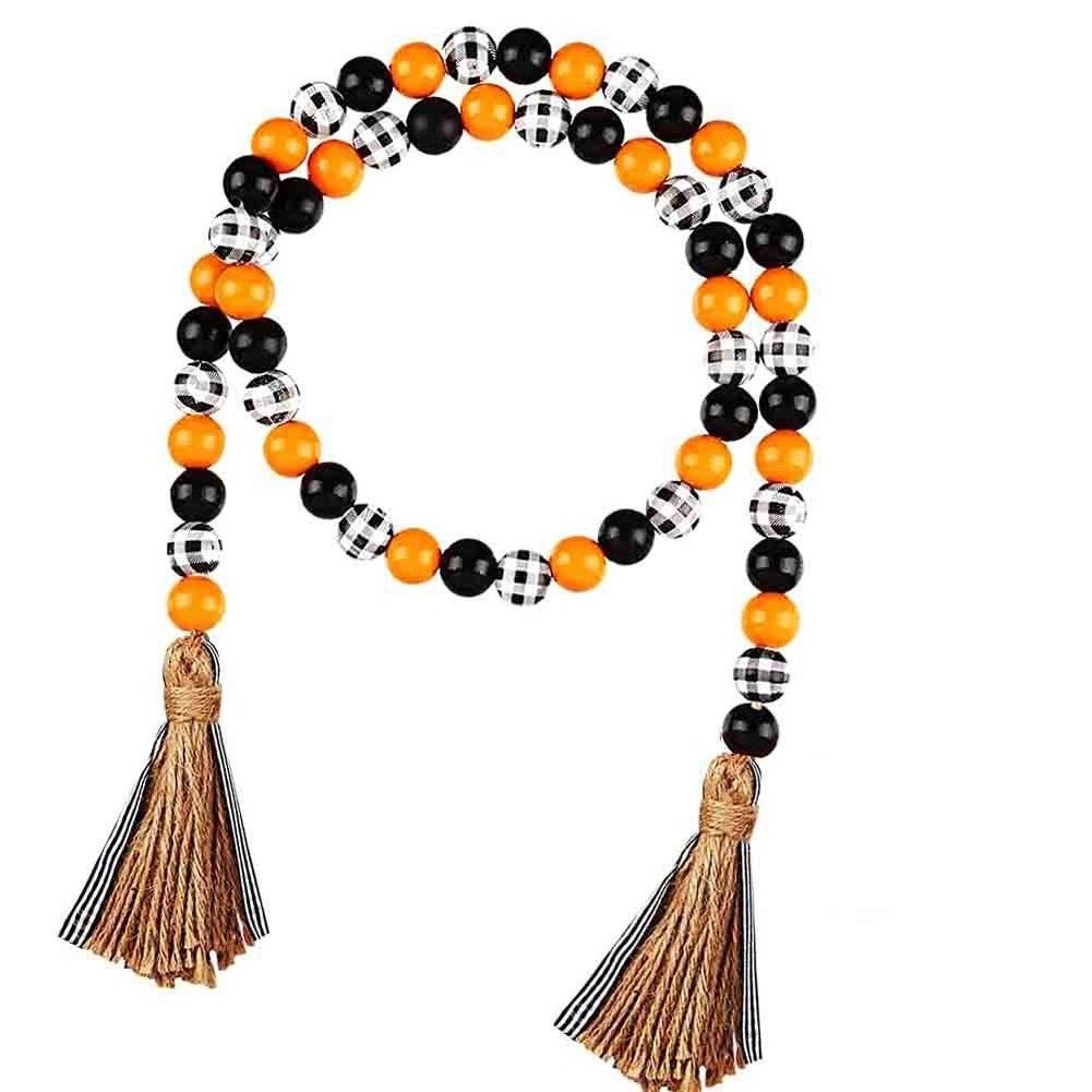 Halloween Decorations Custom Elephant Bead Bracelet Beaded Bracelets For Men orange wood bead bracelet tassel