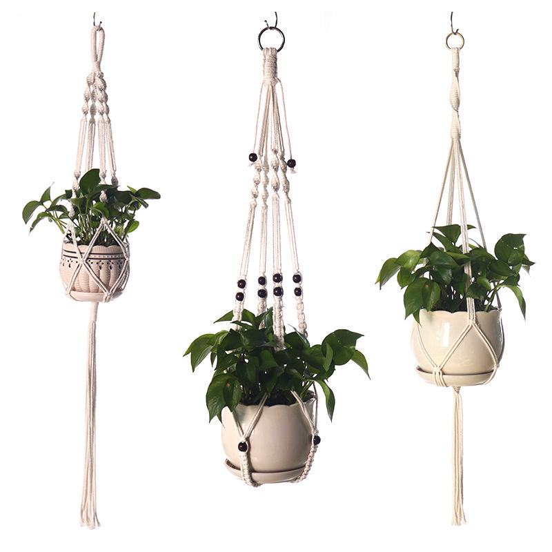 Handmade various styles Home gardening flower pot rack hanger garden hanging basket lace plant hanger hanging flower pot basket