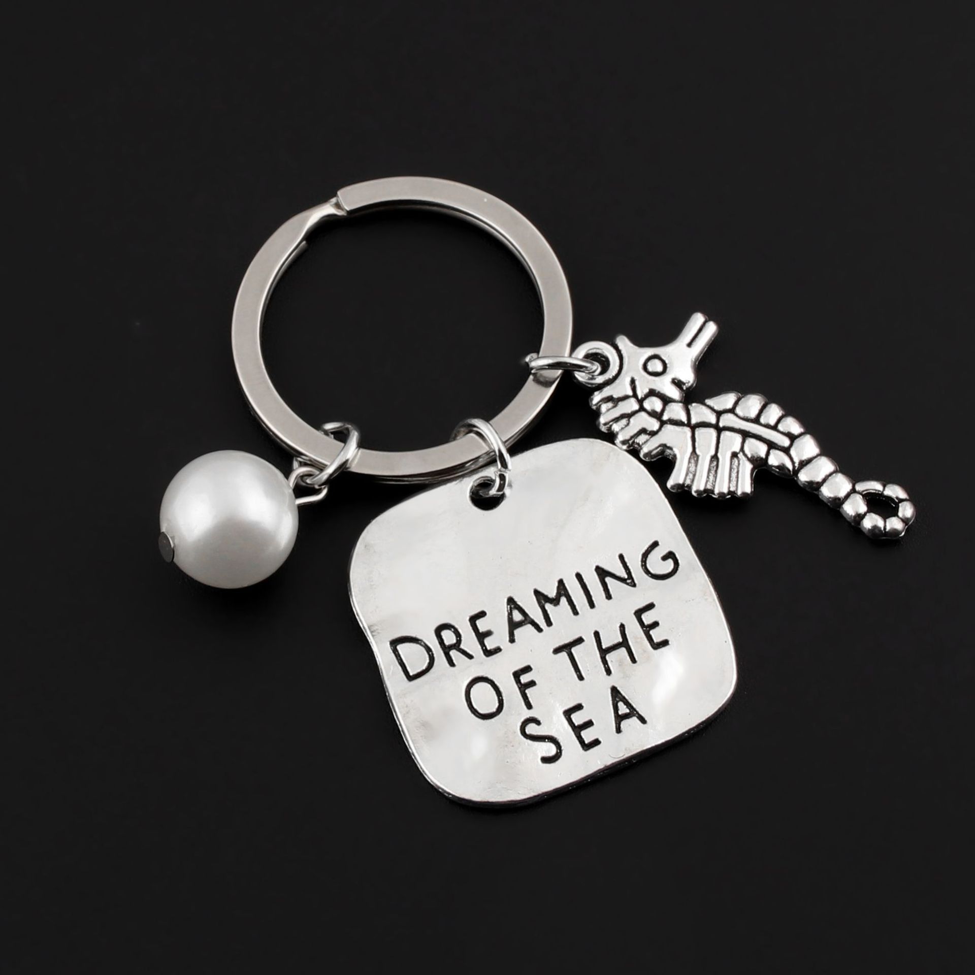 Pearl Summer Ocean Turtle Dream of The Sea KeyChain KeyRing Sister  Gift Women Charm Accessories Jewelry Pendant