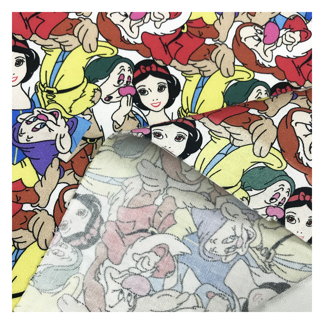 The factory outlet princess cartoon digital customize fabric printing cotton twill for garment