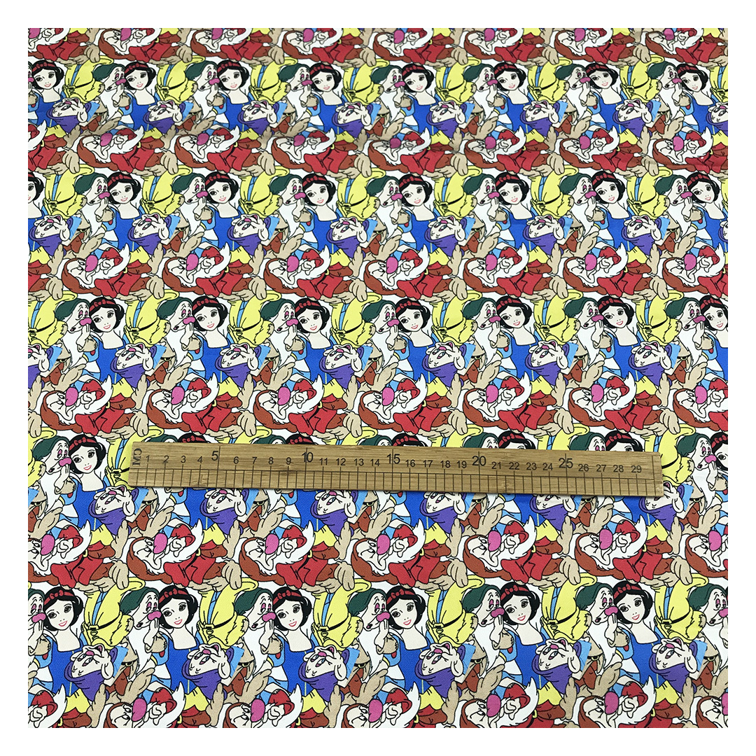 The factory outlet princess cartoon digital customize fabric printing cotton twill for garment