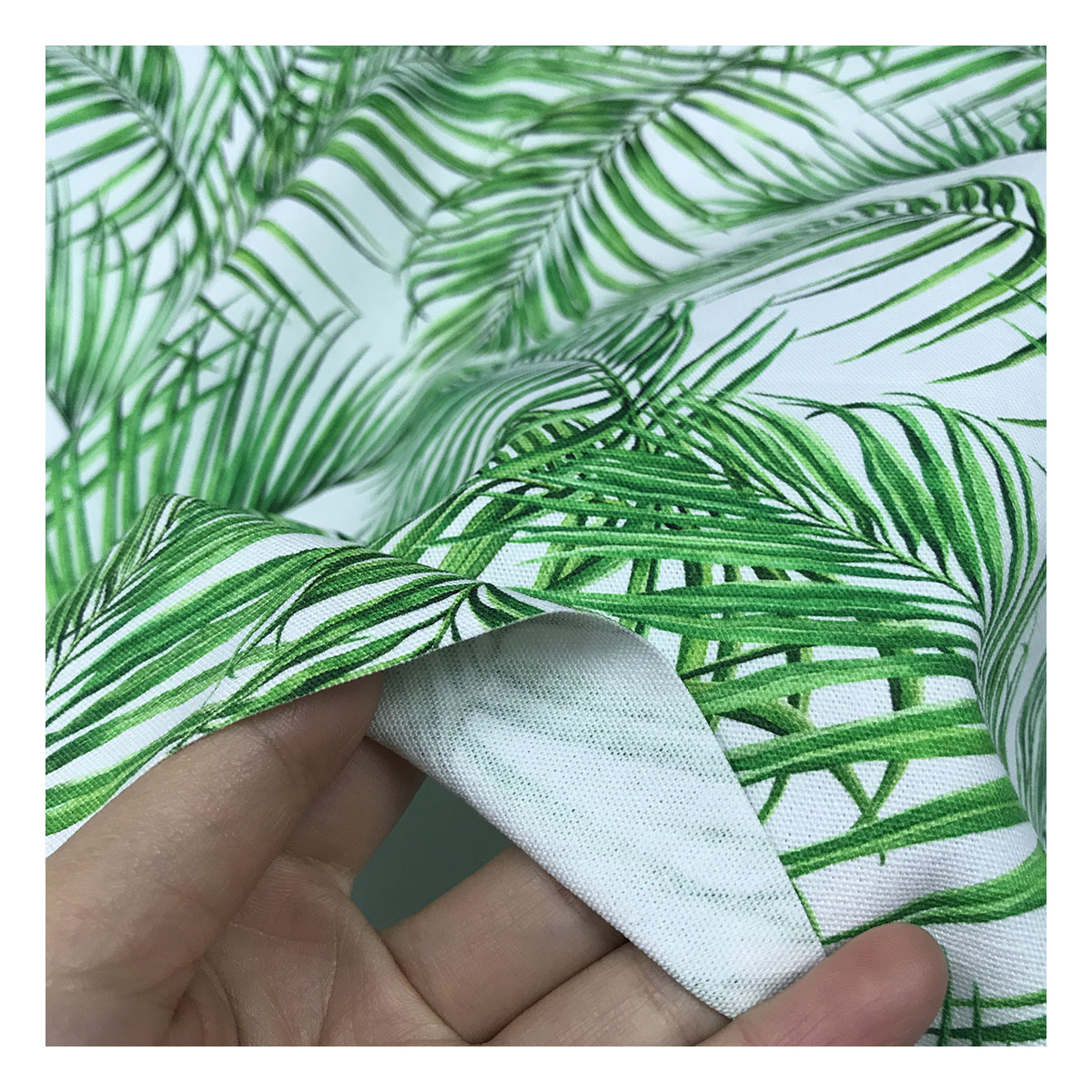 The factory outlet tropical green leaf design digital customize printing very heavyweight 100%cotton canvas tote bag fabric