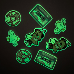 Vograce Custom Waterproof Stickers Die Cut Colorful Clear Glow In The Dark Sticker