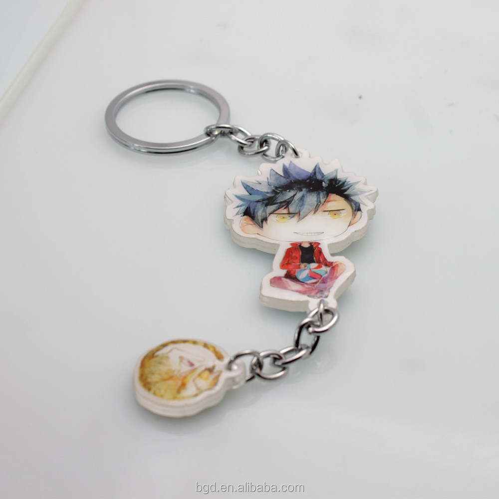 Wholesale keychains bulk acrylic charm,key ring keys