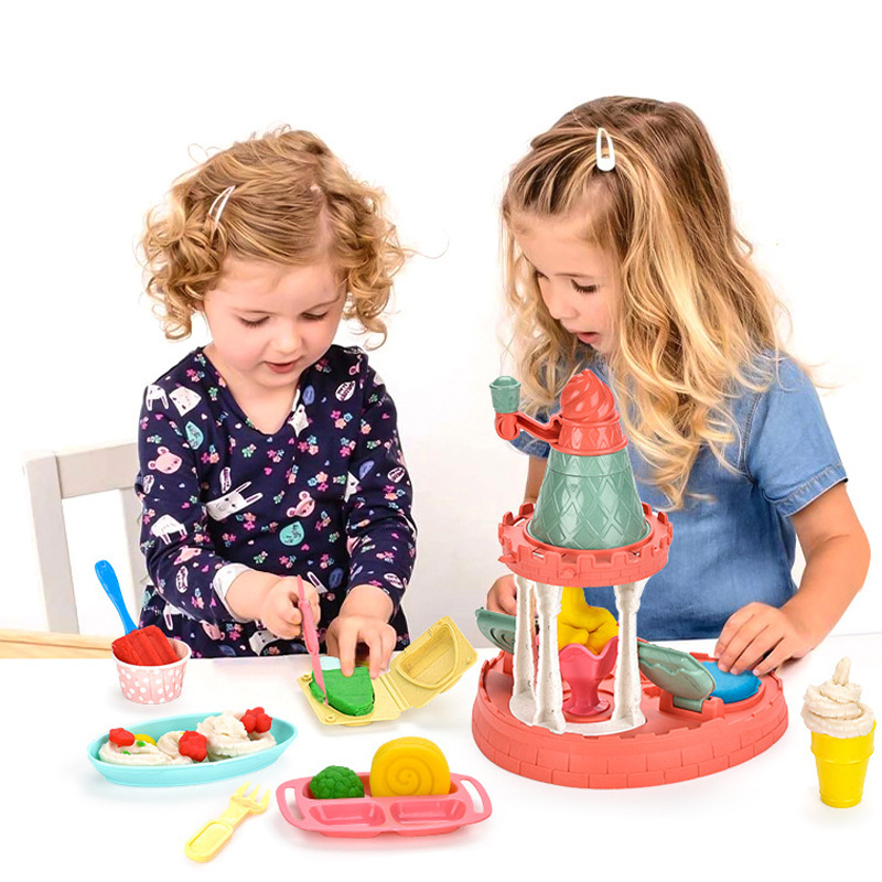 Children's Plasticine Toys lce Cream Maker DlY Making Flour Clay Play Home set Color Clay Play Dough For kid