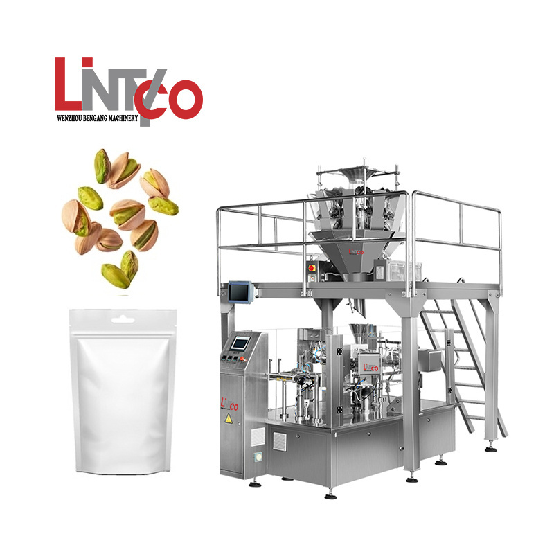 LINTYCO multi-function BenGang pistachion biscuit sachet food packing machinery sealing machines wrapping machines factory