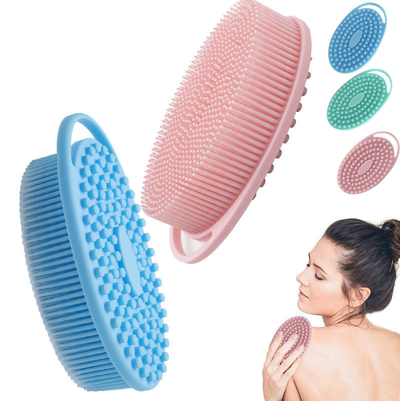 New Premium Body Silicone Bath Exfoliating Black Silicone Body Scrubber Exfoliating Brush For Shower