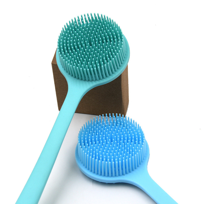 Silicone Bath shower Massage Brush Soft Silicone Massage Body Scrubber long handle brush