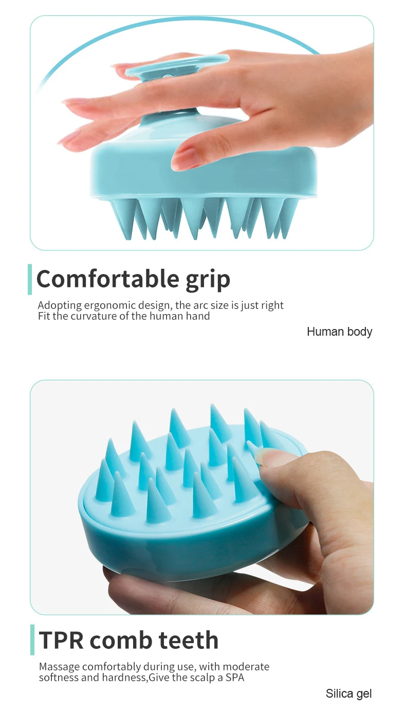 Customize Logo Portable Silicone Head Hair  Scalp Massage Brush For Hair cleaning Shampoo Pet Grooming Brush