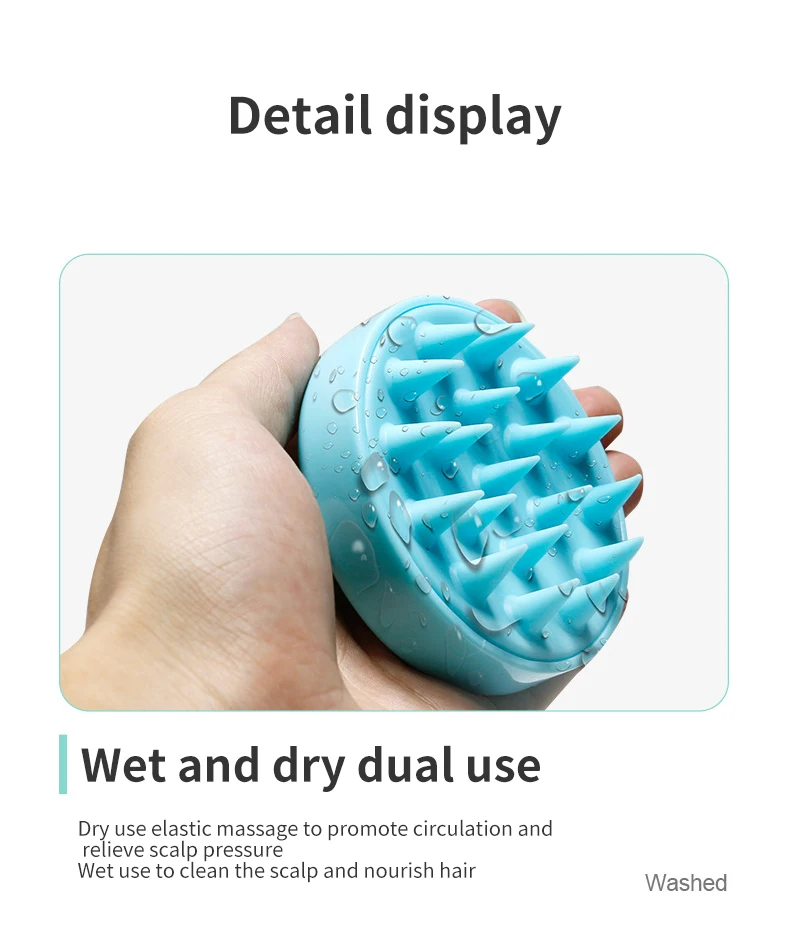 Customize Logo Portable Silicone Head Hair  Scalp Massage Brush For Hair cleaning Shampoo Pet Grooming Brush