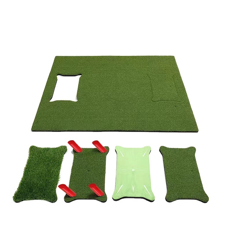 Custom Golf Mat With Rubber Base Indoor Practice Hitting Golf Training Mat For Swing Detection Batting