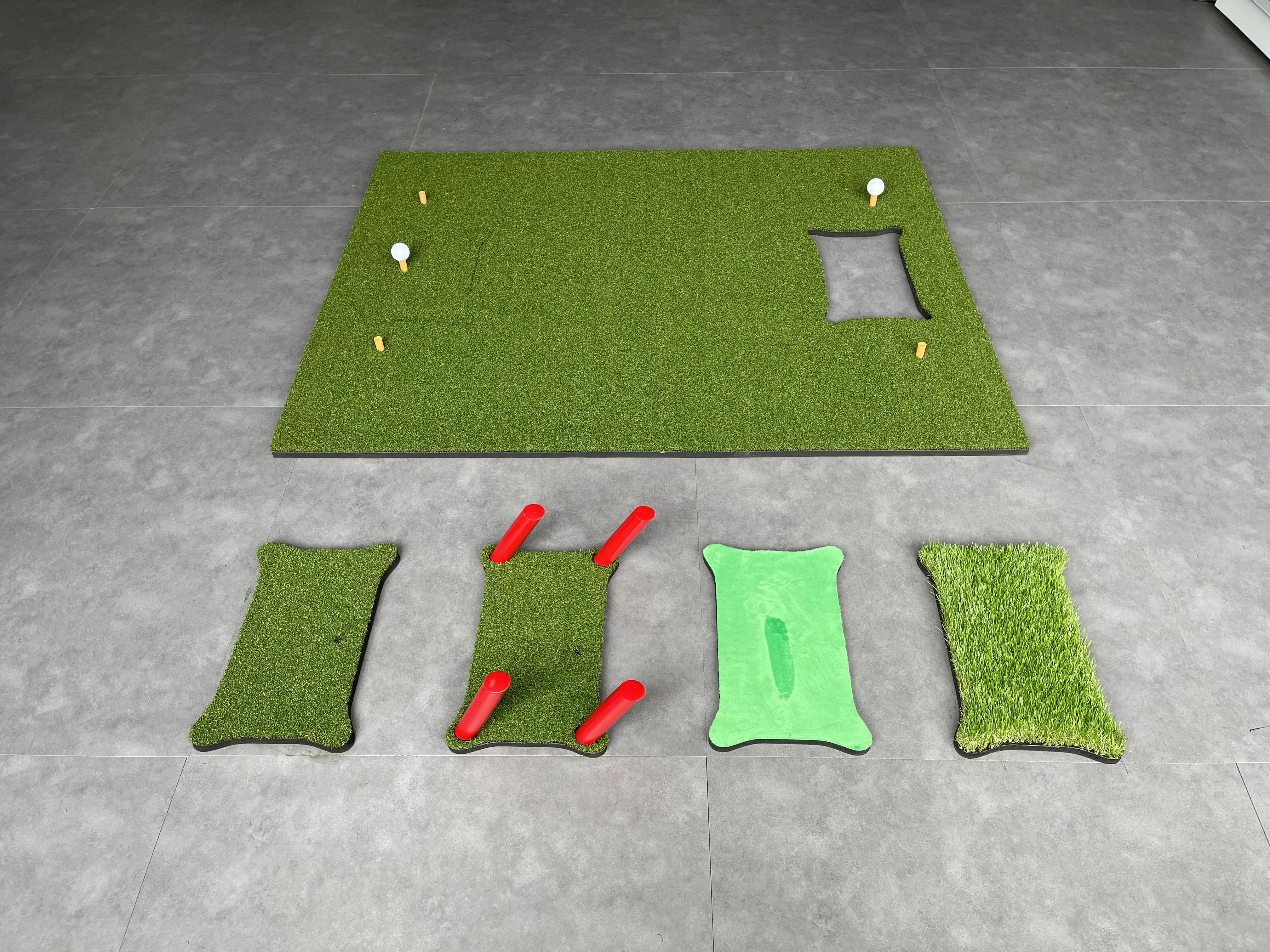 Custom Golf Mat With Rubber Base Indoor Practice Hitting Golf Training Mat For Swing Detection Batting