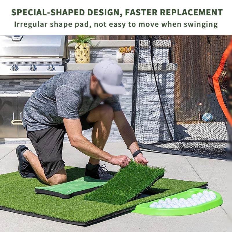 Custom Golf Mat With Rubber Base Indoor Practice Hitting Golf Training Mat For Swing Detection Batting