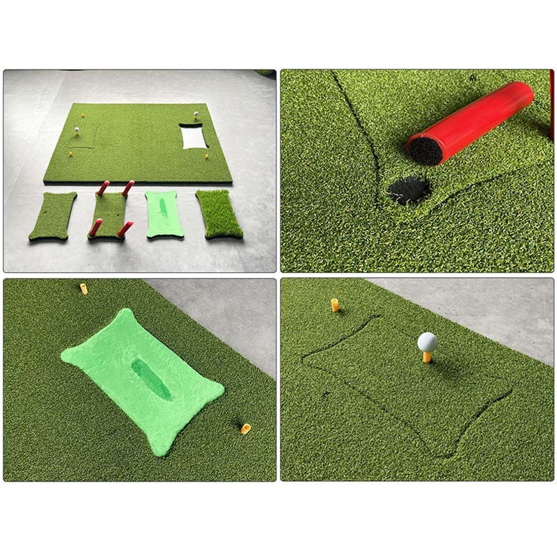 Custom Golf Mat With Rubber Base Indoor Practice Hitting Golf Training Mat For Swing Detection Batting